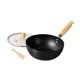 thumbnail image 2 of Sartén wok de hierro, sartén para saltear, cocina de inducción con mango de madera, utensilios de cocina, 18 cm, 2 of 9