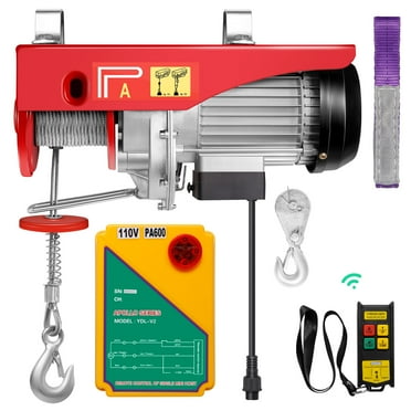 110V Electric Winch with 1320Lbs Hoist and 39.4ft for Construction, Industrial Zones, Warehouses