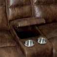 thumbnail image 4 of Furniture of America Cartine Faux Leather J-Shape Sectional in Brown, 4 of 11