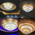 thumbnail image 3 of LUOLAX 31.5" Modern K9 Crystal Chandelier Flush Mount LED Ceiling Light Pendant Fixture, 3 of 12