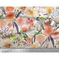 thumbnail image 3 of Soimoi Crepe Silk Fabric Flower & Leaves Watercolor Print Fabric by Yard 42 Inch Wide, 3 of 3