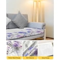 thumbnail image 4 of Watercolor Flowers Sofa Couch Cushion Covers Washable, Removable Stretchable Sectional Couch Covers, Cottagecore Blooms Blue Purple Floral Slipcovers for L & T Shape Sofa Protector S Size 1 pc, 4 of 7