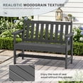 thumbnail image 4 of SERWALL Outdoor Bench for 2-Person, Weather-Resistant HDPE with Aluminum Reinforcement, Supports 660 lbs, Comfortable Seating for Patio, Garden, and Porch, Grey, 4 of 13