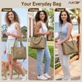 thumbnail image 2 of SUOSDEY Corduroy Tote Bag with Laptop Compartment&Cup Holder,Multipocket Work Tote for College,Teacher,Travel Crossbody Handbag, 2 of 7