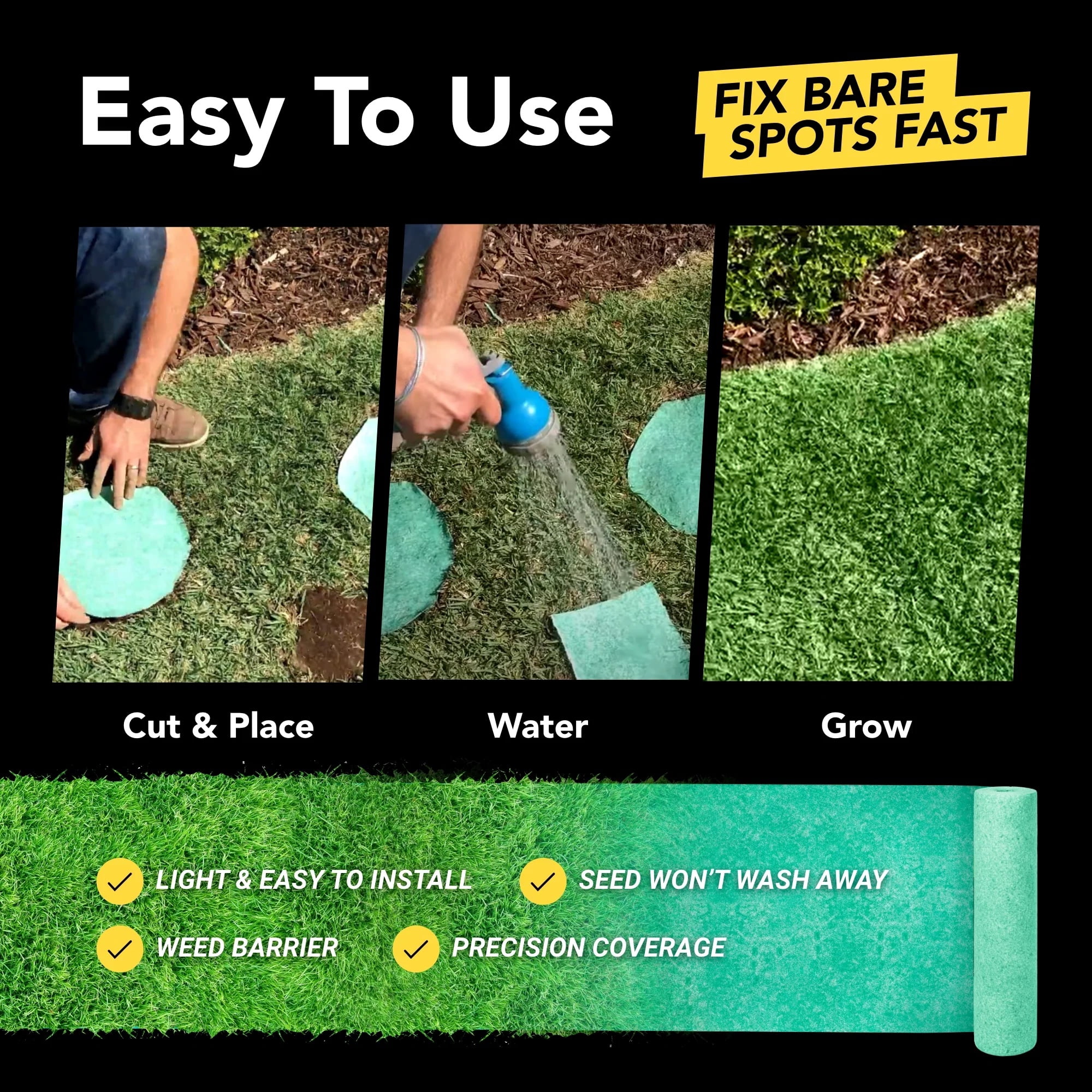 GrowTrax 50-ft. x 1-ft. Full Sun, Bermuda Rye Mixture Grass Seed