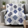 thumbnail image 2 of Grey Purple Moroccan Blanket Soft Cozy Warm Throw Blanket for Couch, Plush Fuzzy Flannel Fleece Blankets for Sofa, Retro Bohemia Geometric Pattern Bed Blankets Lightweight Gifts for Women, 32"x48", 2 of 9