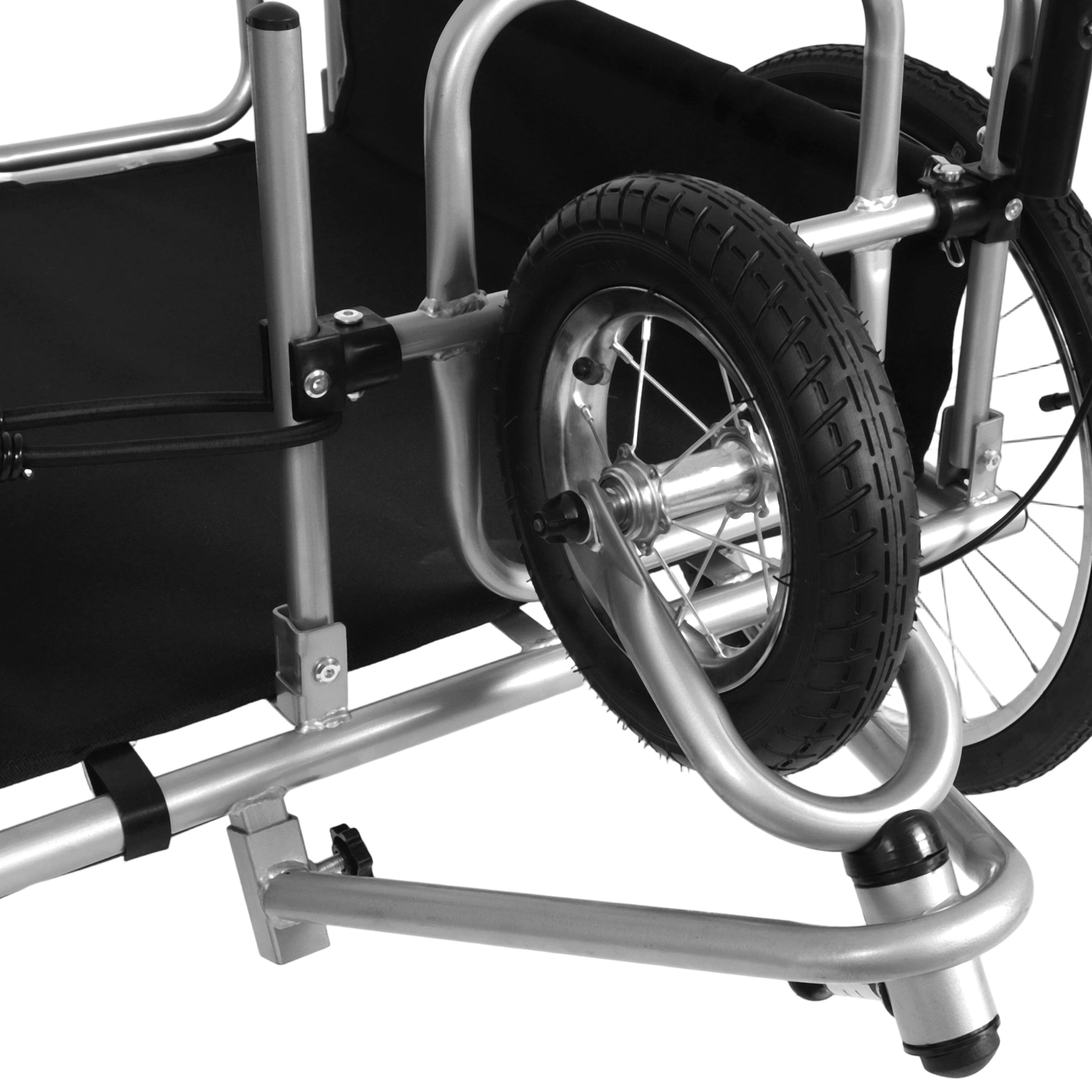3-in-1 Heavy-Duty Bike Cargo Trailer, E-Bike Compatible Steel Frame Utility Cart with Suspension, 110lb Capacity Convertible Stroller and Pull Cart, 20" Wheels for Sports Equipment and Camping