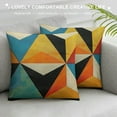 thumbnail image 3 of Shiartex Outdoor Throw Pillow Covers 18x18 Colorful Spring Fun Mid Century Modern Home Décor Boho Summer Cushion Cases Patio Furniture Couch Living Room,Geometric Yellow Orange, 3 of 5