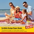 thumbnail image 3 of Glad Round Disposable Paper Bowls, Scribble Abstract Design - Heavy Duty, Soak Proof, Cut-Resistant, Microwavable Bowl for All Foods & Daily Use, 16 Oz, 50 Count, 3 of 6