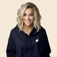 thumbnail image 4 of Dalix Ghost Embroidered Fleece Zip Hoodie Cold Fall Winter Women in Navy Blue XL X-Large, 4 of 5