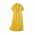 thumbnail image 6 of Sokhug Women's Maxi Shirt Summer Dresses Turn Down Collared Short Sleeve Embroidered Loose Tunic Dress with Pockets, 6 of 6