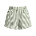 thumbnail image 5 of Striped Running Shorts Womens High Waist Ladies Summer Workout Sports Gym Shorts for Women with Pockets Green S, 5 of 6