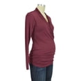 thumbnail image 2 of Baju Mama Isabella Raw Edge Nursing Top - Long Sleeve (Merlot) - XS, 2 of 4