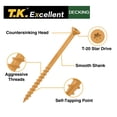 thumbnail image 5 of T.K.Excellent #8×2 Inch Deck Screws Rust-Resistant Finish Outdoor Wood Screw, 630 Pcs, 5 of 9