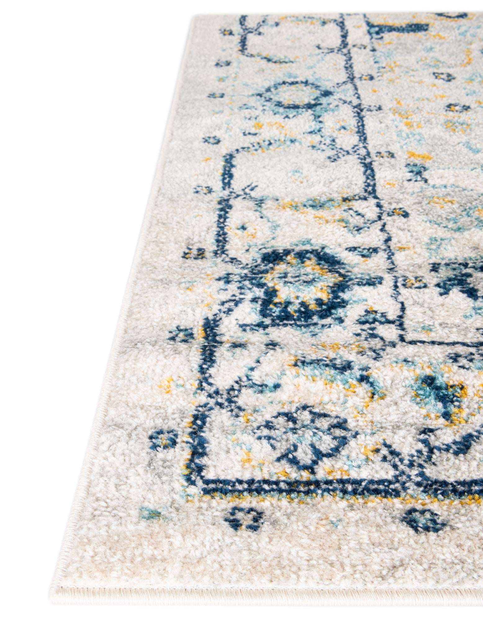 Unique Loom Madeline Vintage Collection Area Rug - Jackson (2' x 6' Runner Gray/Navy Blue)