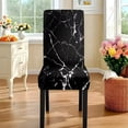thumbnail image 3 of TSOVTHRID Black Marble Texture Print Tablecloth with Chair Covers Set of 7, Removable Rectangle Table Cloth Seat Slipcover Dining Chair Protector for Home Kitchen Holiday Decor, 3 of 6
