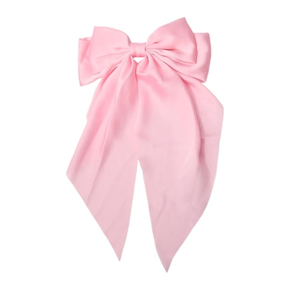 HXWCHs Hair Bow Clip Big Satin Long-Tail Alligator Clips Hair Ribbon Bows Barrette for Women Pink