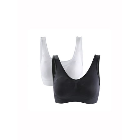 Pink Sport Bra Top - Unique Bargains Women's Seamless Fitness Pocket High Impact Sport Bra