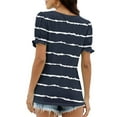 thumbnail image 6 of Tops for Women Summer Casual Ruffle Trim Sleeve Square Neck T-Shirts, Striped Printed Loose Fit Blouse, Stylish and Comfortable Short Sleeve Top, Limited Time Off, 6 of 6
