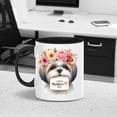 thumbnail image 2 of Happy Mother's Day Shih Tzu with Flower Crown and Greeting Card 11oz Accent Two-tone Mug Lion Dog Lover Gifts Coffee Tea Cup - 13004, 2 of 5