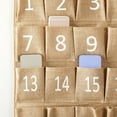 thumbnail image 5 of Juvale Cell Phone Storage for Classroom 30-Row Burlap Pocket Chart - 23.6 x 31 in White Farmhouse Jute - Numbered Phone Caddy & Calculator Holder - Wall-Hanging Classroom Organizer, 5 of 10