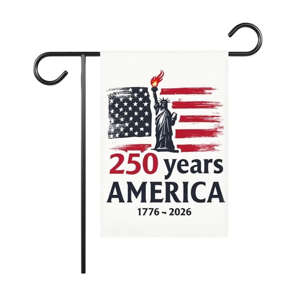250th Anniversary USA Garden Flag – 12x18 Inch Patriotic Yard Banner with Historical Design, Flax Fabric, Outdoor Decor for Farmhouse, Patio, Lawn, or Mailbox