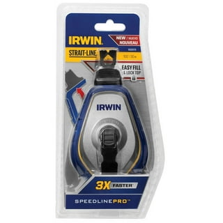 IRWIN Tools STRAIT-LINE 64499 Aluminum Refillable Chalk Line Reel with  4-Ounce Chalk, 100-foot, Blue 64499
