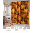 thumbnail image 7 of Fall Shower Curtain Orange Harvest Pumpkin Bathroom Curtains with Hooks, Waterproof Fabric Autumn Maple Leaves Thanksgiving Bath Shower Curtains Set for Bathroom Bathtubs Decor 36x72 Inch, 7 of 7