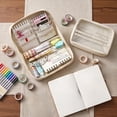 thumbnail image 4 of Multi-layer Transparent Pencil Pouch, Large Capacity Cloth Makeup Brush Bag, Multifunctional Stationery Storage Bag for Home Office Travel Hotel Daily Use, 4 of 6