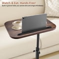 thumbnail image 5 of RELOIVE End Table,Side Table for Couch and Bed,Sofa C Shaped End Table for Small Spaces,Adjustable Height, 360° Swivel ,Walnut Brown, 5 of 11