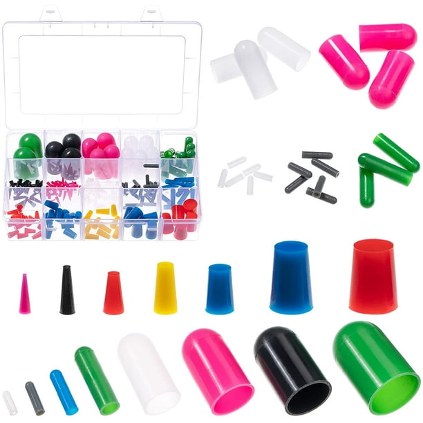 179 Pieces High Temp Silicone Rubber End Caps Tapered Stopper Plugs
