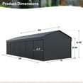thumbnail image 3 of SUMMIT LIVING 12 x 30 ft Metal Carport with Galvanized Steel Panel Roof & Sidewalls, 2 Cars Heavy Duty Carport, Outdoor Garage Shelter for All Weather, 3 of 11