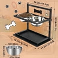 thumbnail image 3 of Adjustable Elevated Dog Bowl with Raised Dog Bowl Holder for Large And Medium Dogs, Metal Dog Bowl with Two Stainless Steel Dog Food Bowls, 3 of 5