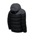 thumbnail image 3 of Lenago Quilted Jackets For Men With Hoods Solid Color Long Sleeve Jackets With High Collar Warm Thermal Coat Casual Winter Autumn Fashion Puffer Padded Outerwear, 3 of 3