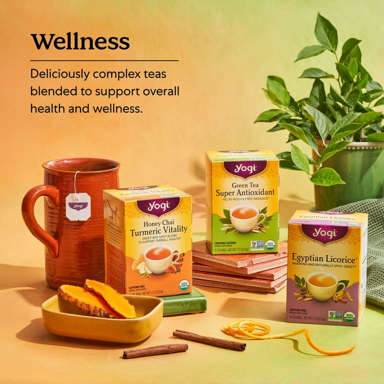 Yogi Sweet Ginger Citrus Tea, Turmeric Vitality, Caffeine-Free