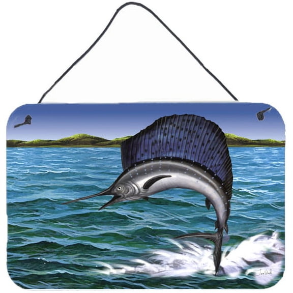 Carolines Treasures PTW2037DS812 Blue Marlin Wall or Door Hanging Prints 8x12 multicolor