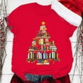 thumbnail image 1 of MPWEGNP Hauts de Noël pour Femmes Col Rond Imprimé Manches Courtes T-Shirt Rouge m, 1 of 5