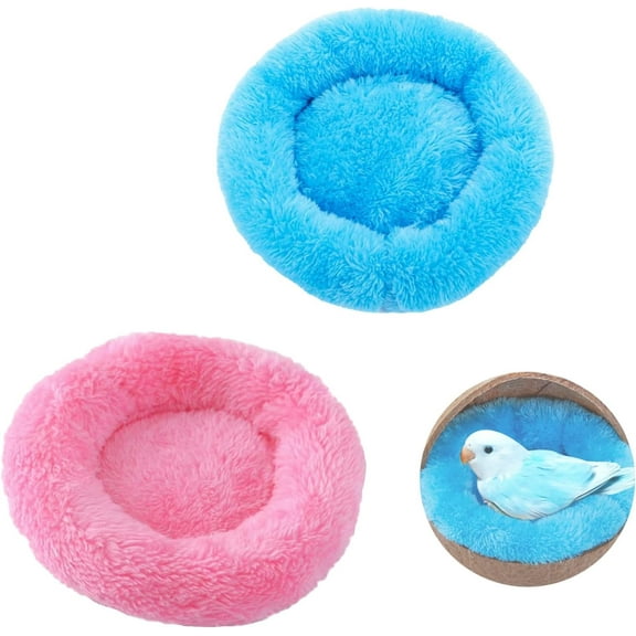 2 Pcs Bird Bed, Plush Bird Nest Mat Parakeet Bed for Cage Bird Accessories for Cockatiel Parrot Conure Lovebird Budgie