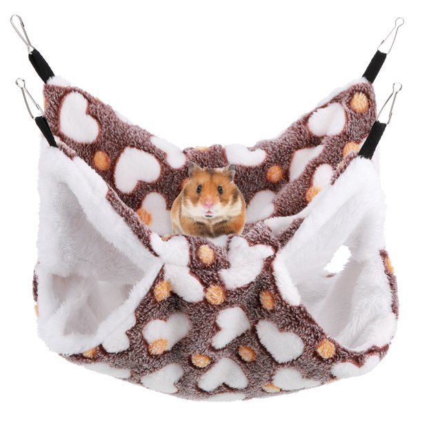 Greeniant Hamaca para mascotas, jaula colgante de 2 capas, nido cálido de terciopelo Coral, cama para dormir de animales pequeños, casa Hábitats y jaulas para animales pequeños Verde S Greeniant PT000229-01