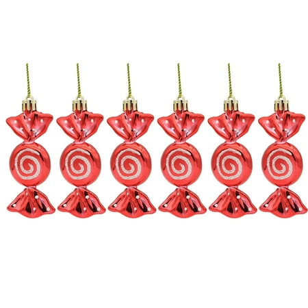 

Electroplating Flat Candy Painted Candy Props Christmas Tree Pendant Flat Lollipop 6 Pcs/box