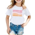 thumbnail image 1 of MEZZALL T-Shirt Décontracté à Lettres pour Filles, Col Rond, Manches Courtes, Coloré, 4-5 Ans, 1 of 3