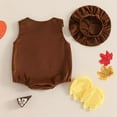 thumbnail image 4 of Mercatoo Baby Boys Girls Thanksgiving Day Jumpsuits Outfit Turkey Vest Bodysuit Hat and Shoes Set Fall Casual Clothes, 4 of 7