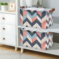 thumbnail image 2 of Yayeee Foldable Storage Basket for Shelves with Handles Waterproof Cloth Bins, Pink Geometric, 2 of 7