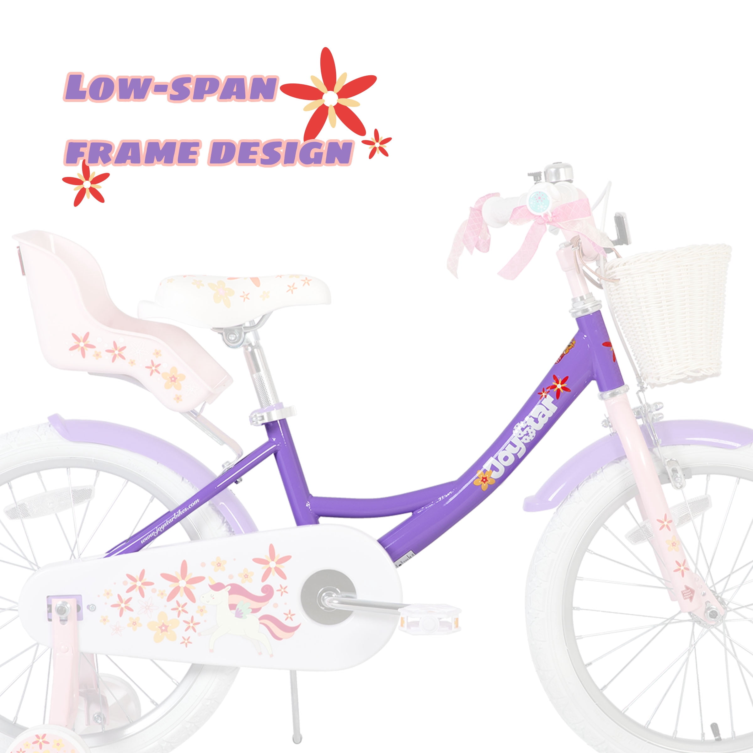 Joystar Unicorn 18inch Girls' Bike, Purple