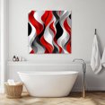 thumbnail image 6 of Wall Art Prints, Red Black Grey Framed Canvas Prints for Bedroom Living Room Bathroom Office, Moire Modern Artwork Abstract Gallery Wrap Wall Art Poster for Gifts Home Decor 12"x12", 6 of 9