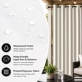 thumbnail image 3 of Bedliving Outdoor Curtains for Patio Waterproof, Khaki White Stripe Grommet Curtains, Outside Drapes for Porch Gazebo Pergola Cabana, 2 Panels, 54" x 95", 3 of 8
