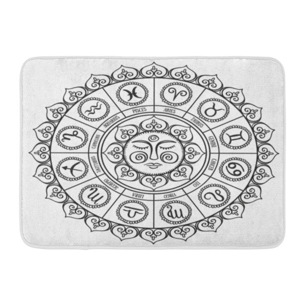 GODPOK Pentacle Astrology Zodiac Circle with Horoscope Signs Hand Drawn