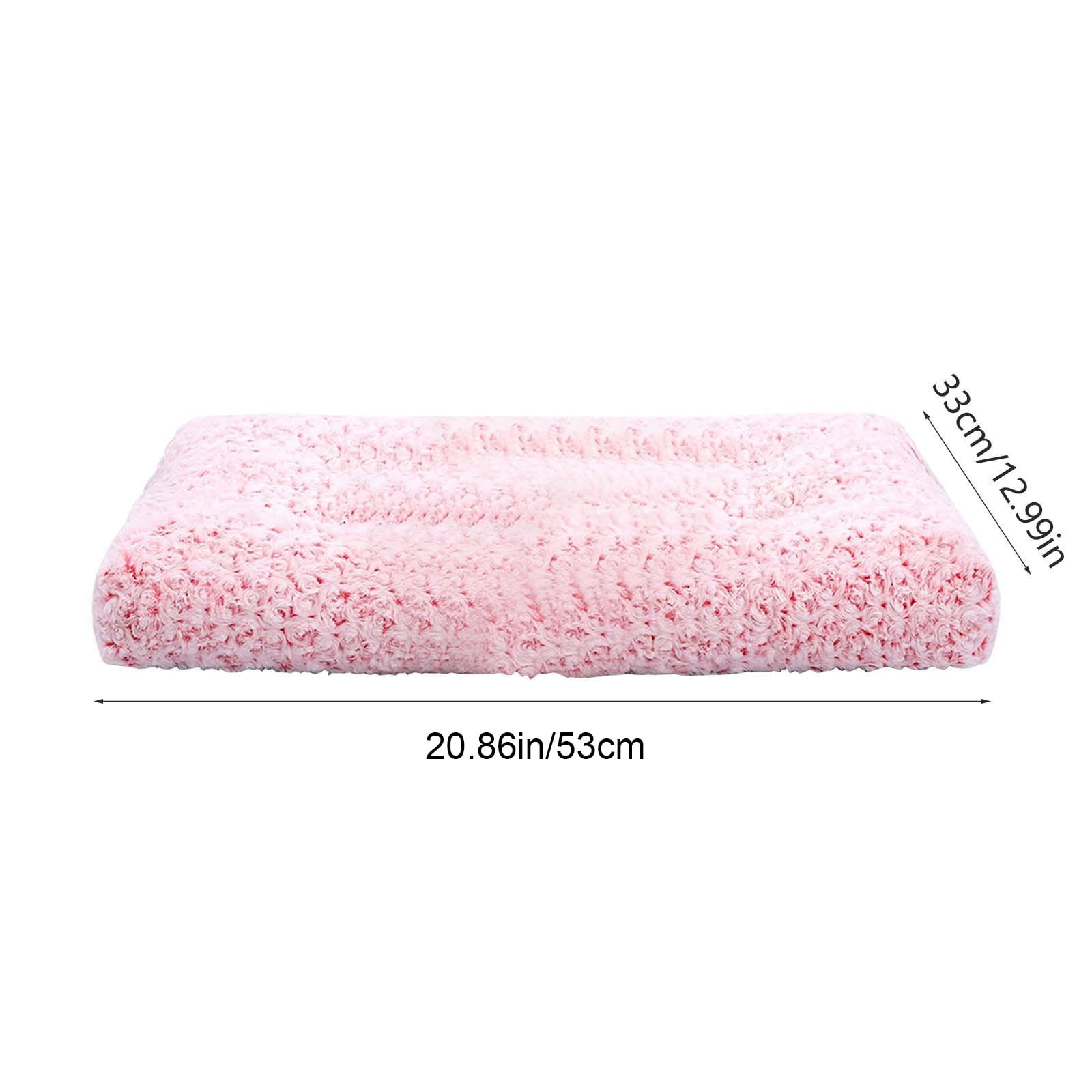 Rose Velvet Orthopedic Pet Bed, 14x24" Crate Mat with Non-Slip Bottom, Plush and Supportive, Suitable for Puppies and Senior Pets, Machine Washable