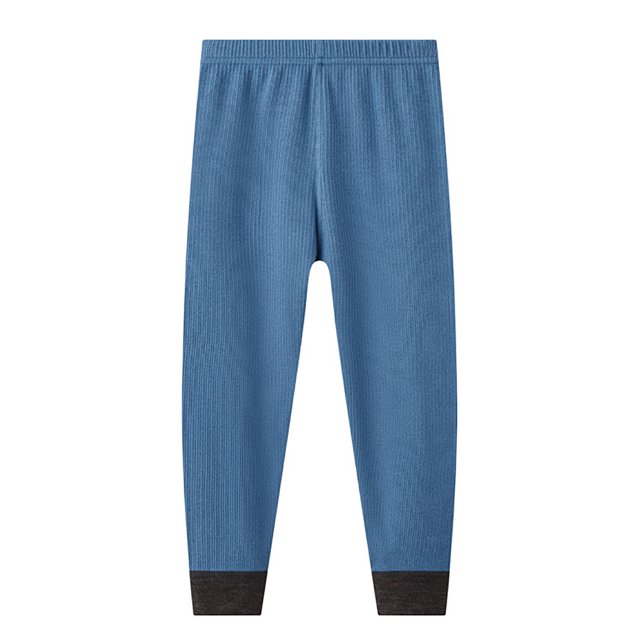 Rovga Girls Slim Leg Unisex Kids Boys Girls Winter Warm Solid Ribbed Sweatpants Jogger Durable Basic Slacks 3-4 Years Blue