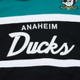 thumbnail image 5 of Men's Mitchell & Ness Black/Teal Anaheim Ducks Head Coach Pullover Hoodie, 5 of 5